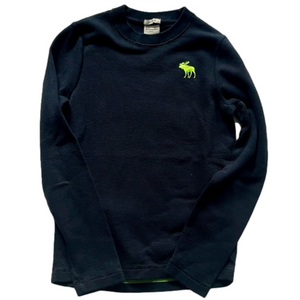 Abercrombie kids Long Sleeve Muscle T shirt Waffle Knit Navy Blue Size Medium